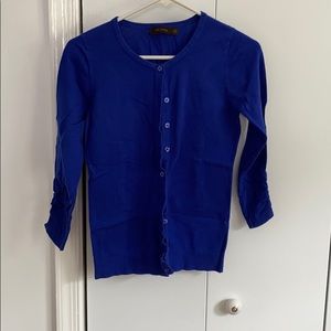The Limited blue cardigan 3/4 sleeve
